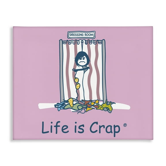 Stupell Industries Swimsuit Dressing Room Novelty & Humor Painting Wrapped Canvas Art Print Wall Art, 20 x 16