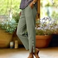 thumbnail image 6 of Sexlip Womens Straight Leg Pants Summer elastic waist tapered leg lightweight fabric breathable wrinkle resistant for Casual Sports wear Green L, 6 of 8
