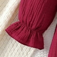 thumbnail image 5 of XUELUO Little Girls Dresses Long Sleeve Ruffle Trim Buttoned Pleated Skirts Daily & Spring Outings Toddler Stylish Dress, 5 of 8