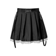 thumbnail image 1 of Gupgi Jupe Plissée Mini pour Femmes Style Punk Taille Haute Couleur Unie, 1 of 8