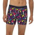 thumbnail image 2 of Men'S Boxer Briefs, Colourful Wine Glass Print Soft And Breathable Mens Underwear Boxer Briefs With Widen Waist, 2 of 2