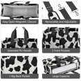 thumbnail image 4 of Canvas Tote Bag for Women with Compartments, Medium Black Cow Chechered Teacher Student Shoulder Bag Nurse Purses Crossbody Bags Work Laptop Book Bag Satchels Handbags, 4 of 6