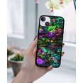 thumbnail image 5 of FINCIBO Soft Rubber Protector Cover Case for Apple iPhone 14 Max 6.7" 2022, Purple Green Galaxy Marble, 5 of 5