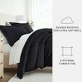 thumbnail image 3 of Noble Linens 8 Piece Solid Duvet Bundle in Black, Cal King, 3 of 5