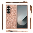 thumbnail image 2 of Sparkly Case for Samsung Galaxy Z Fold 7 5G, Slim Glitter Phone Case for Women Girls Slim Thin Cover Rugged Shockproof Protective for Samsung Galaxy Z Fold 7 5G Case Crystal, Gold, 2 of 7