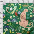 thumbnail image 3 of oneOone Velvet Green Fabric Tropical Animal Craft Projects Decor Fabric Printed By The Yard 58 Inch Wide, 3 of 4
