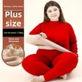 thumbnail image 5 of Nuevo traje de cuello redondo cálido y grueso con forro polar para hombre y mujer, conjunto de pantalones y abrigo de lana de talla grande cálido para invierno, 5 of 5