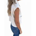 thumbnail image 2 of Camisa de y Algodón para Mujer, Blusa Holgada de Verano con Cuello en V y Corta, Informal, Color Albaricoque XXL, 2 of 9