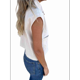 thumbnail image 2 of Camisa de y Algodón para Mujer, Blusa Holgada de Verano con Cuello en V y Corta, Informal, Color Albaricoque XXXL, 2 of 9