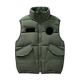 thumbnail image 1 of LOVZFMLL Jackets for Men Fashion Man Pocket Zipper Hoodless Sleeveless Solid Color Loose Coat, 1 of 3