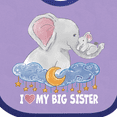 thumbnail image 4 of Inktastic I Love My Big Sister Cute Elephants with Moon and Stars Boys or Girls Baby Bib, 4 of 4