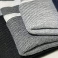thumbnail image 6 of COUVER Striped Knit Warm Beanie with or without Pom Pom Winter Hats (Black / White), 6 of 8