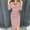 A0770-Pink, variant on CALAFEBILA Summer Dresses for Women Long Sleeve V-neck Solid Color Midi Bodycon Dress Sequin Party Long Dresses for Women 2025