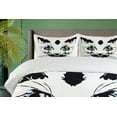 thumbnail image 4 of Ambesonne Animal Duvet Cover Sets, Big Cat Face Pet Sketchy, 2-King, Sky Blue White and Black, 4 of 7