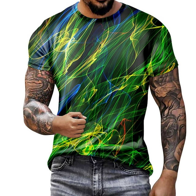 Waiimak Hommes Mode Décontractée Impression Sport Manches Courtes Été Décontractée Tops