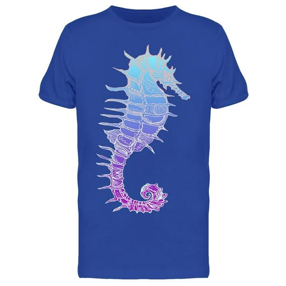 Seahorse Sketch Colors Gradient T-Shirt Men -Image by Shutterstock, Male 3X-Large