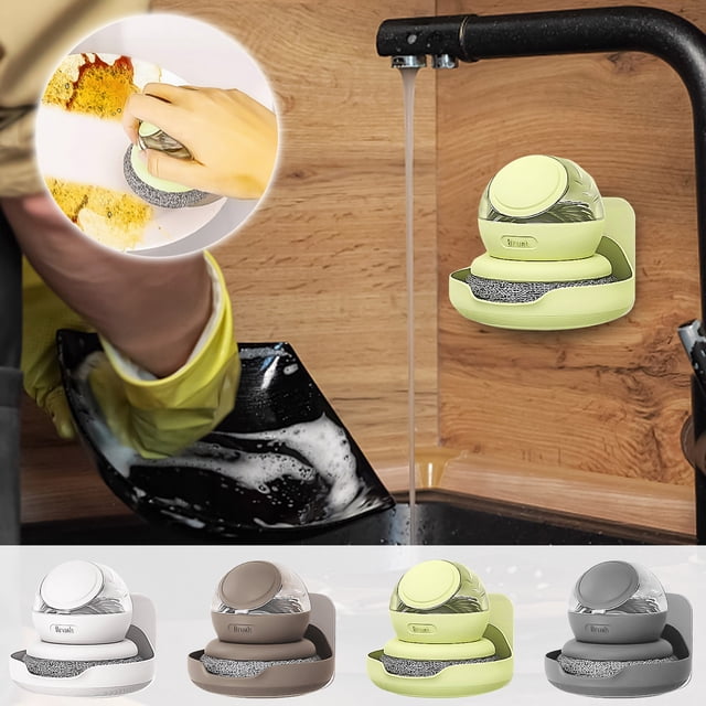 Fiudx Cepillo para Ollas de Cocina, Mango Cómodo y Antideslizante, Fácil Descarga de Líquidos, Gran Poder de Limpieza, Lavavajillas Eficaz, Extraíble para Una Limpieza Fácil, Diseño de Orificio para