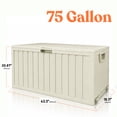 thumbnail image 3 of 75 Gallon Outdoor Waterproof Storage Box with Flip-Top Lid, Heavy-Duty Deck Box Suitable for /Outdoor Use - Plastic, 3 of 4