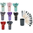 thumbnail image 2 of Homelife Silicone Kitchen Utensils Set with Wooden Handle Heat-Resistant Cooking Tools Non-Stick Safe Kitchenware Set for Home Restaurant, 2 of 13