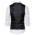 thumbnail image 3 of Bcfgryg Men's Suit Vest Slim Fit Business Wedding Sleeveless Tank With Cravat Men's Fleece Jacket Black XXXL, 3 of 3