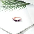 thumbnail image 4 of Gem Stone King 1.03 Ct Round Purple Amethyst Black Onyx 18K Rose Gold Plated Silver Ring (Size 6), 4 of 4
