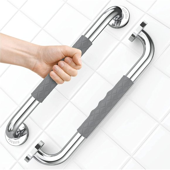 Barres d'Attraper de 16 Pouces, Lot de 2, Barre d'Attraper, Barre d'Attraper de Salle de Bain, Barre d'Attraper en Acier Inoxydable, Barre de Main Épaissie, Barre d'Attraper de Baignoire de Salle de Bain en Acier Inoxydable Épaissie, Barre de Main pour Bain, Douche, Toilette