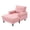Pink, variant on Modern Chenille Fabric Chaise Lounge Recliner Single Sofa Living Room Bedroom Rest Chair Wooden Sofa Legs with Comfortable Backrest and Armrests Side Pockets for Storage, Suitable for Office (Pink)