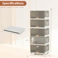 thumbnail image 3 of Costway 5-Cube Stackable Storage Bins with Detachable Wheels 22.5 Gal Large Organizer, 3 of 10