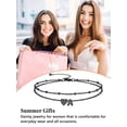 thumbnail image 6 of Silvora Waterproof Ankle Bracelet for Women Beaded Heart Link Initial Anklet Double Layer Adjustable 8.5"-10" Foot Jewelry Gift, Black, 6 of 7