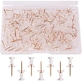 thumbnail image 1 of 100 Units Clear Plastic Head Push Pins, Rose Gold Thumbtacks, Wall Push Pin, Corkboard Push Pins, I-shaped Needle, 1 of 5