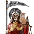 thumbnail image 2 of Santa Muerte Saint of Holy Death Seven Powers Religious Resin Statue Figurine (Seated 9"), 2 of 2