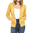 thumbnail image 1 of Urban Look Womens Active Long Sleeve Fleece Zip Up Hoodie with Plus Sizes (Small, B1 Solid Mustard), 1 of 4