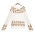 thumbnail image 5 of Cardigans pour Femmes Femmes Mode Décontractée Rétro Impression Couleur Tricot Manches Longues Col Roulé Chandail Long Cardigan en Liquidation, 5 of 5