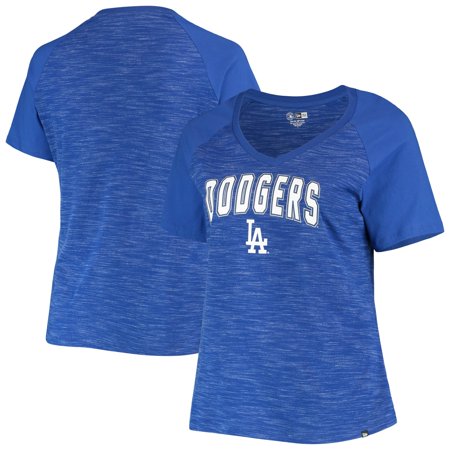 Women’s New Era Royal Los Angeles Dodgers Plus Size Raglan V-Neck T-Shirt