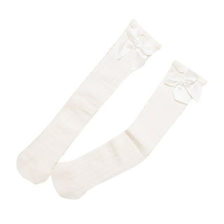 

EHTMSAK Newborn Infant Baby Toddler2 Stockings Cotton Socks for Girl Newborn Infant Baby Toddler1 Bow Breathable Knee High Socks Pink 0-2Y 38