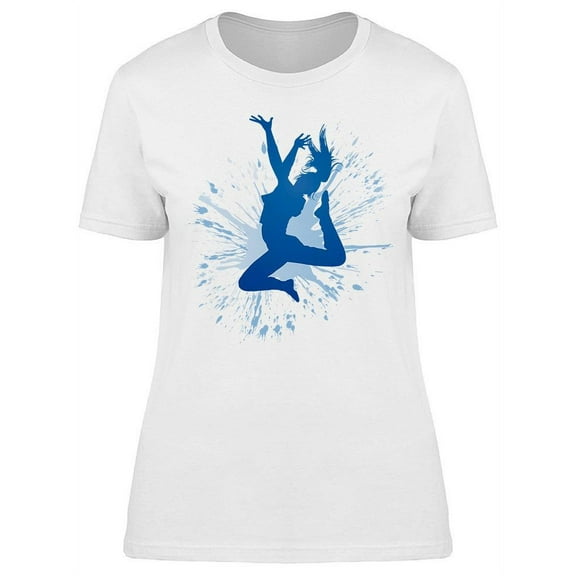 Dancing Girl With Blue Spots T-Shirt Women -Image by Shutterstock, Female Small