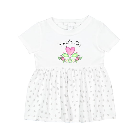 Inktastic Yaya's Girl Heart Flowers Girls Baby Dress