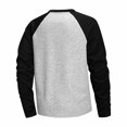 thumbnail image 3 of qafoshin Men Raglan Long Sleeve Pullover Tops, Fashion Textured Knit Crew Neck Shirts, Winter Casual Color Block Sweatshirts, 3 of 6