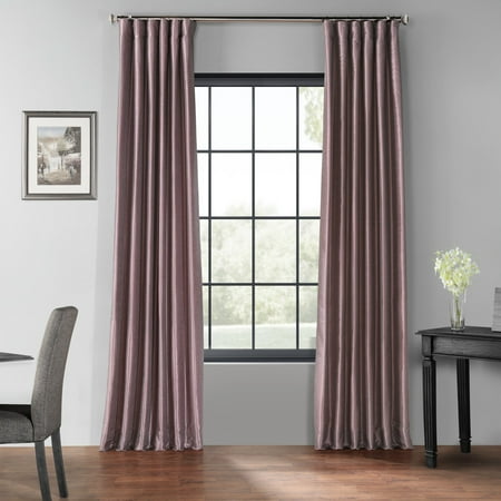 Smokey Plum Blackout Vintage Textured Faux Dupioni Curtain (1 Panel), Smokey Plum, 50W X 108L