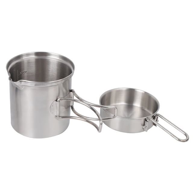 Domqga Portable Cookware Set,Outdoor Portable Stainless Steel Cookware Set Pot Cooker for Camping Hiking,Camping Pot