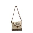 thumbnail image 3 of Flying Bikes Upcycled Canvas and Genuine Leather Trim Crossbody Bag, 3 of 4