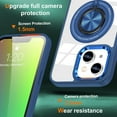 thumbnail image 4 of Dteck Clear Magnetic Case for iPhone 15 Plus,Shockproof TPU 360°Rotatable Ring Stand Case Compatible with MagSafe Transparent PC Back Cover for iPhone 15 Plus,Darkblue, 4 of 5