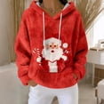thumbnail image 6 of Alllist Crew Neck Hoodies for Women Flannel Long Sleeve Multicolor Santa Claus Hoodie Warmth Refined Relaxed Fit Printed Tops Multicolor,L, 6 of 6