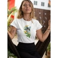 thumbnail image 2 of Watercolor Cat In The Leaves  T-Shirt Women -Image by Shutterstock, Female XX-Large, 2 of 4