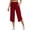 Red, variant on Nhthy Women's Everyday Yoga Capri Leggings, Side Practical Pockets Design, Stretch Soft 7/8 Cropped Trousers for Workout Lounge Army Green XXL