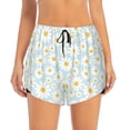 thumbnail image 2 of Balery Daisies Flowers Pattern Women's Running Shorts with Liner 2 Pockets Elastic Workout Athletic Gym Yoga Shorts-Medium, 2 of 7
