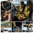 thumbnail image 2 of Yuyamidu Yellow Car Seat Cover 16 PCS Sunflower Steering Wheel Cover Seat Belt Pad Handbrake Cover Set Car Sunshade Rearview Mirror Cover Coasters Key Chain Fashion Auto Accessories, 2 of 7