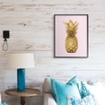 thumbnail image 2 of Stupell Industries Golden Glam Pineapple Fruit Over Pink Nature Painting Black Framed Art Print Wall Art, 24 x 30, 2 of 7