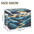 thumbnail image 5 of Yayeee Collapsible Cube Storage Bin with Lid Fabric Closet Decorative Basket with Handles, Dark Mountains, 5 of 7