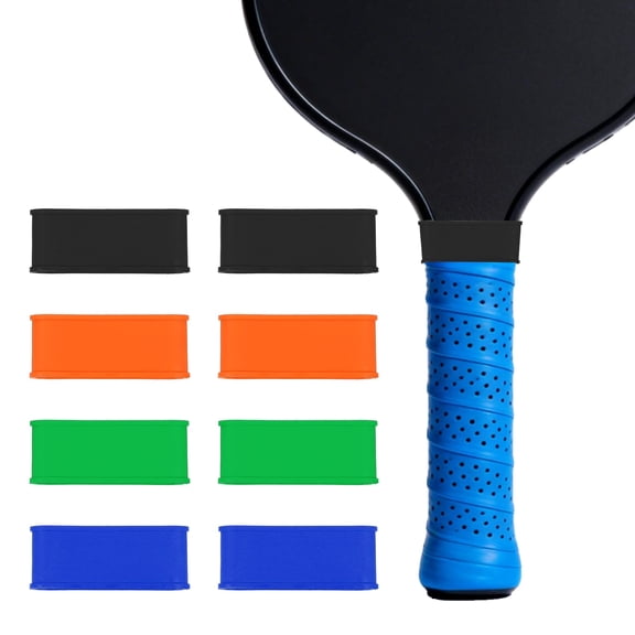 Uxcell Pickleball Paddle Grip Bands, Tennis Racket Grip Tape Grip Bands Handle Silicone Rings for Sports Rackets 8 Pack & 4 Colors-Fitting for (Pickleball/Tennis/Squash/Badminton)